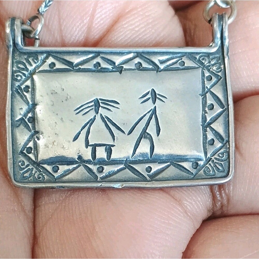 Didae Israel Adam & Eve 925 Sterling Silver Vintage Necklace Tested